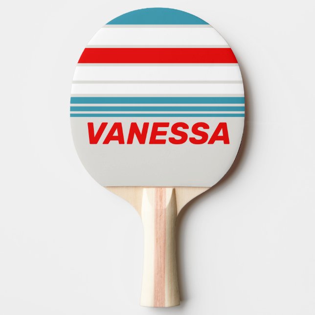 Raquete De Ping Pong Thunderbird Horizon Striping com Nome (Frente)