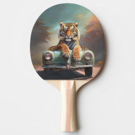Raquete De Ping Pong Tiger sitting on a sports car