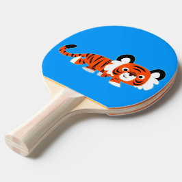 Raquete De Ping Pong Tigre de cartoon bonito no pino do pino da prowl
