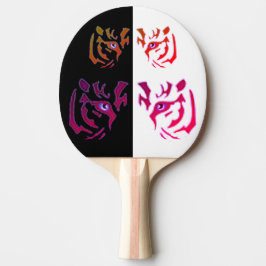 Raquete De Ping Pong Tigre preto e branco