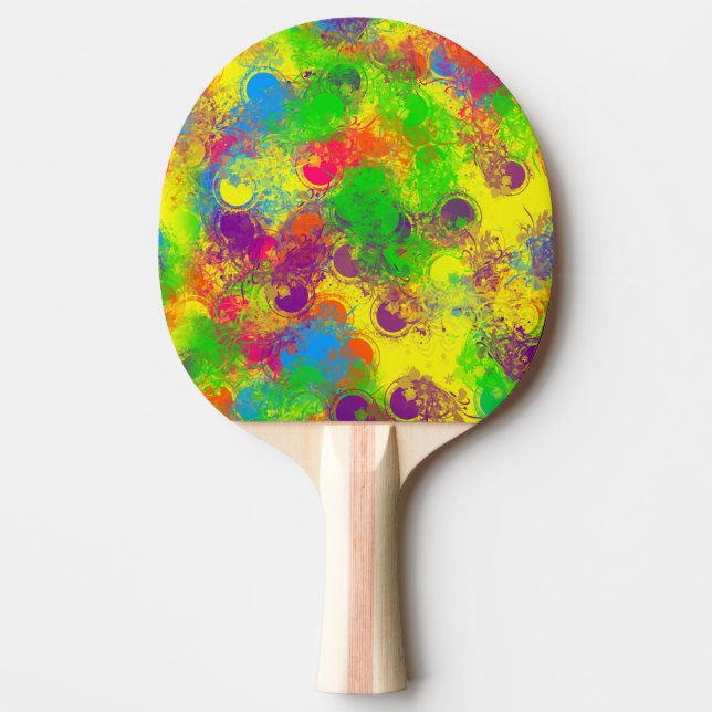 Raquete De Ping Pong Tinta CKC pode Florais- (Frente)