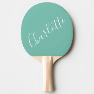 Raquete De Ping Pong Tipografia Chic Script Personalizada Moderno Verde