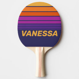 Raquete De Ping Pong Tira de Horizontes Arco-íris de Uva Vintage com No