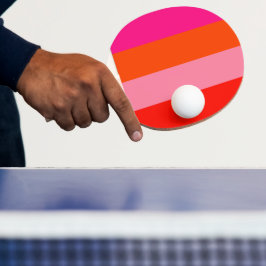 Raquete De Ping Pong Tiras cor-de-rosa-quente e laranja-claro