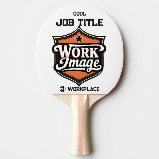 Raquete De Ping Pong Título Profissional e Local de Trabalho Personaliz (Frente)