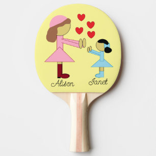 Raquete De Ping Pong Todas as Crianças Precisam De Amor: Amarelo Claro