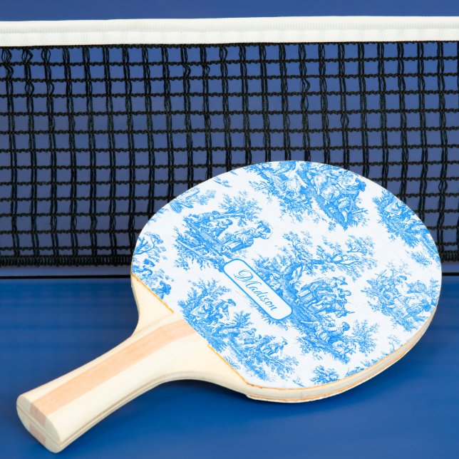Raquete De Ping Pong Tóile de jouy azul-turquesa Elegante (Insitu)