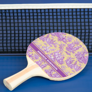 Raquete De Ping Pong Tóile de jouy, roxo, de jouy, impresso