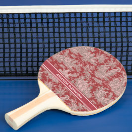 Raquete De Ping Pong Tóile de jouy, vermelha, de cor-de-rosa