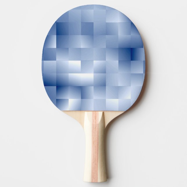 Raquete De Ping Pong Tons Azuis Sonhadores em um Padrão Quadrado (Frente)