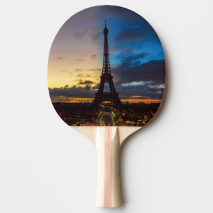 Raquete De Ping Pong Torre Eiffel de Trocadero durante a noite
