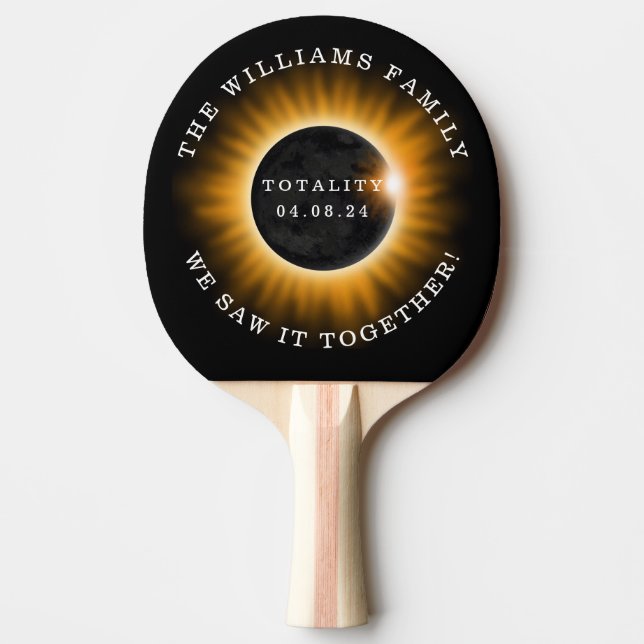 Raquete De Ping Pong Totalidade do Eclipse Solar Personalizada (Frente)