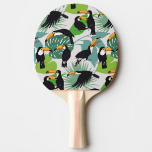 Raquete De Ping Pong Toucan Bird: Padrão de Folhas de Palma