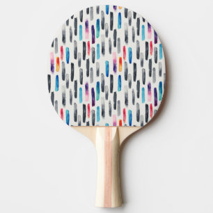 Raquete De Ping Pong Traços de pincel de aquarela, padrão sem costura c