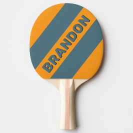 Raquete De Ping Pong Traseiros com três faixas em negrito com o nome