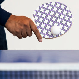 Raquete De Ping Pong Trellis branca e roxa, lete, quatrefoil