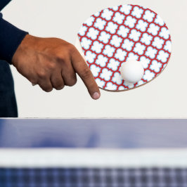 Raquete De Ping Pong Trellis branca e vermelha, lete, quatrefoil