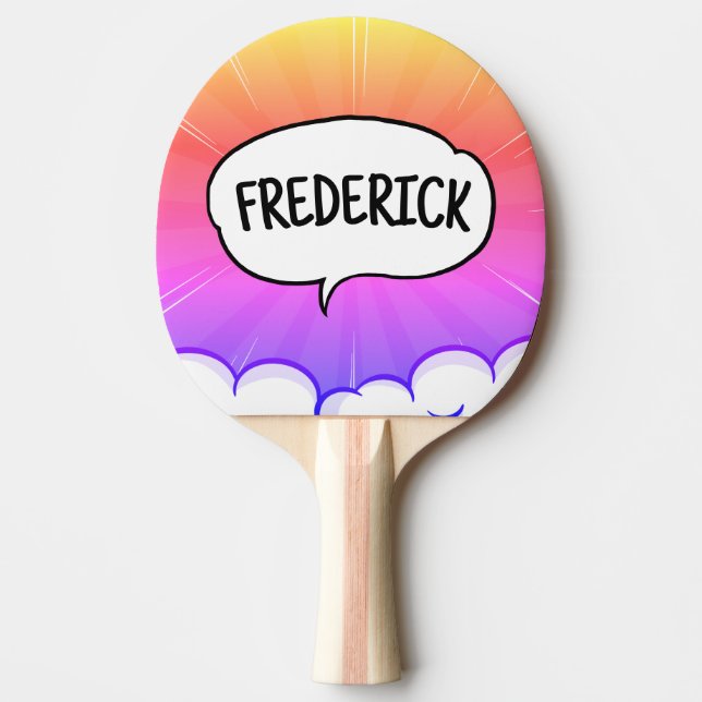 Raquete De Ping Pong Trendência personalizada de nomes personalizada en (Frente)