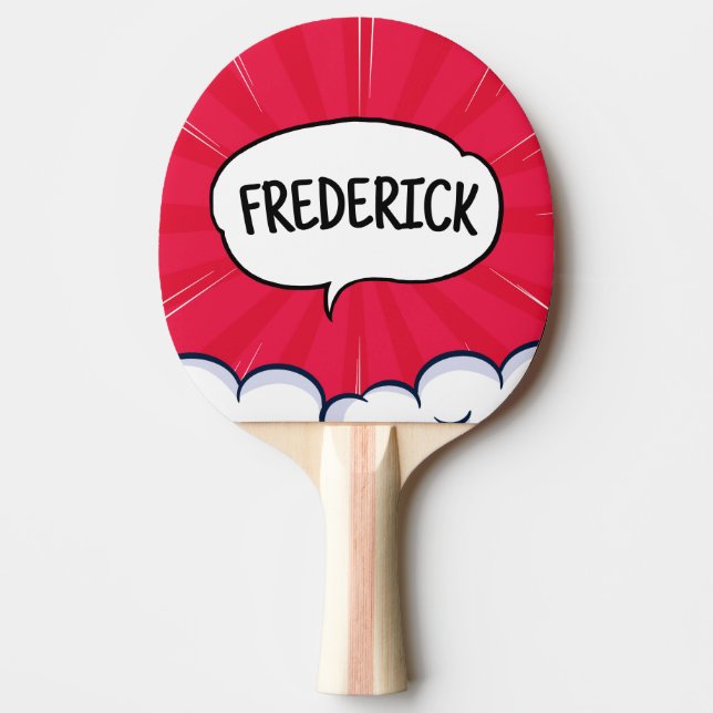 Raquete De Ping Pong Trendência personalizada de nomes personalizada en (Frente)