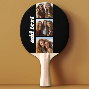Raquete De Ping Pong Trendy 3 Fotos e Nome Chunky - Preto