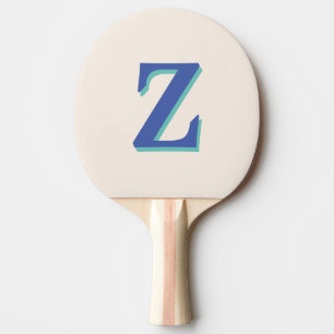 Raquete De Ping Pong Trendy Medium Blue 3D - Letra inicial Cor do lin