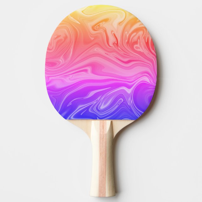 Raquete De Ping Pong Trendy Purple Red Yellow Abstrato (Frente)