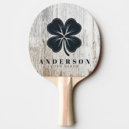 Raquete De Ping Pong Trevo de Quatro Folhas Desbotado e Pintado de Bran