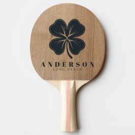 Raquete De Ping Pong Trevo de Quatro Folhas em Madeira de Bétula Clara