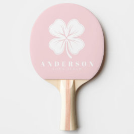 Raquete De Ping Pong Trevo de Quatro Folhas Rosa Sussurro Meados do Séc