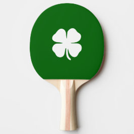Raquete De Ping Pong Trevo Verde Listrado Sortudo Irlandês