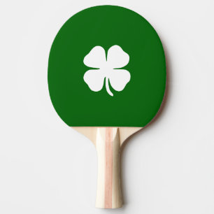 Raquete De Ping Pong Trevo Verde Listrado Sortudo Irlandês