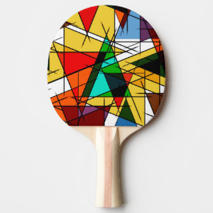 Raquete De Ping Pong Triângulo Moderno Colorido Geométrico