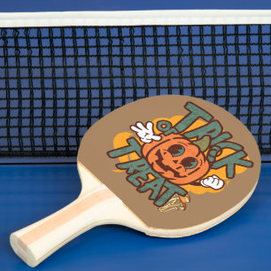 Raquete De Ping Pong Trick ou trate Legal rosto de abóbora Cartoon Brow