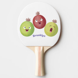 Raquete De Ping Pong Trio de groselhas fofas cantando desenho animado