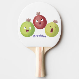 Raquete De Ping Pong Trio de groselhas fofas cantando desenho animado