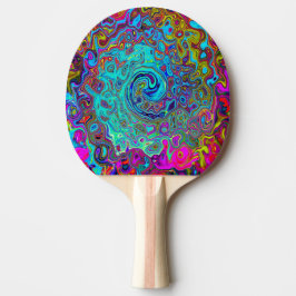 Raquete De Ping Pong Trippy Sky Blue Abstrato Retro Liquid Swirl