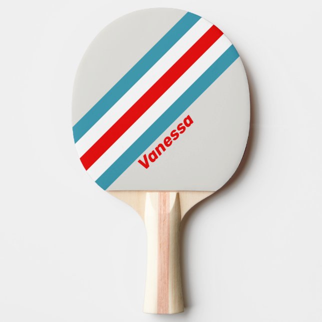 Raquete De Ping Pong Trovão Listrado com Nome (Frente)