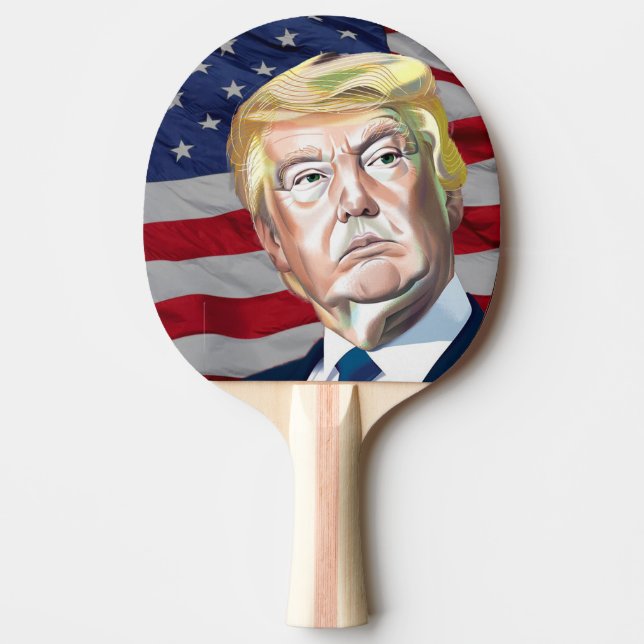 Raquete De Ping Pong Trump 45º Presidente dos EUA - Presente (Frente)