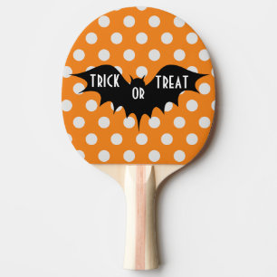 Raquete De Ping Pong Truque de Dia das Bruxas ou trate bolinhas laranja