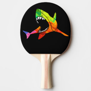 Raquete De Ping Pong Tubarão Colorido