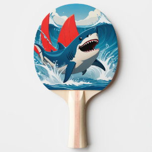 Raquete De Ping Pong Tubarão no oceano