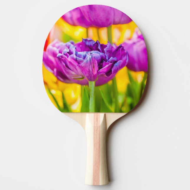 Raquete De Ping Pong Tulipas Encantando Rosa Escuro (Verso)