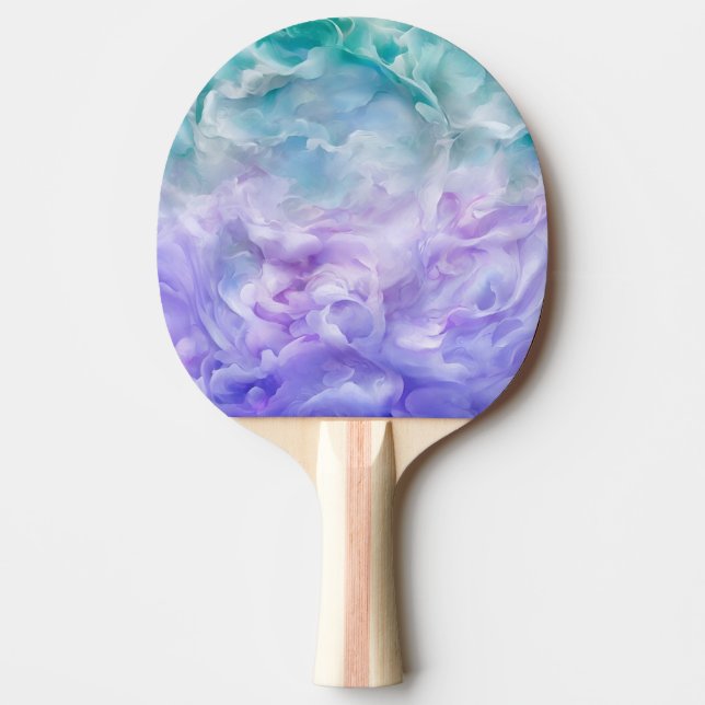 Raquete De Ping Pong Turbilhão de nuvens azul e roxa (Frente)