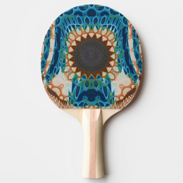 Raquete De Ping Pong Turquesa Dourada Sun Sudoeste Arte (Frente)