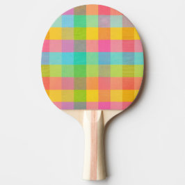 Raquete De Ping Pong Tutti Frutti Xadrez - Ping Pong Colorido Verificad