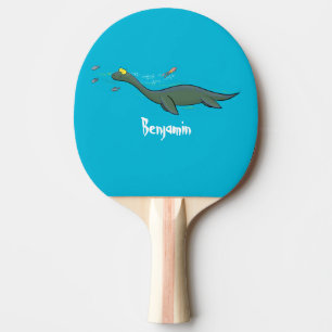 Raquete De Ping Pong Um belo e feliz cartoon de monstro do mar, plesios