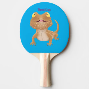 Raquete De Ping Pong Um desenho animado de lagarto de dragão barbudo