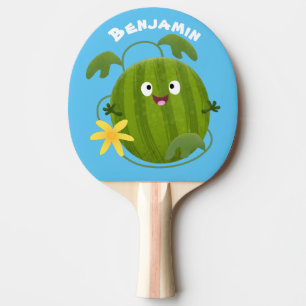 Raquete De Ping Pong Um desenho animado de melancia feliz e bonito