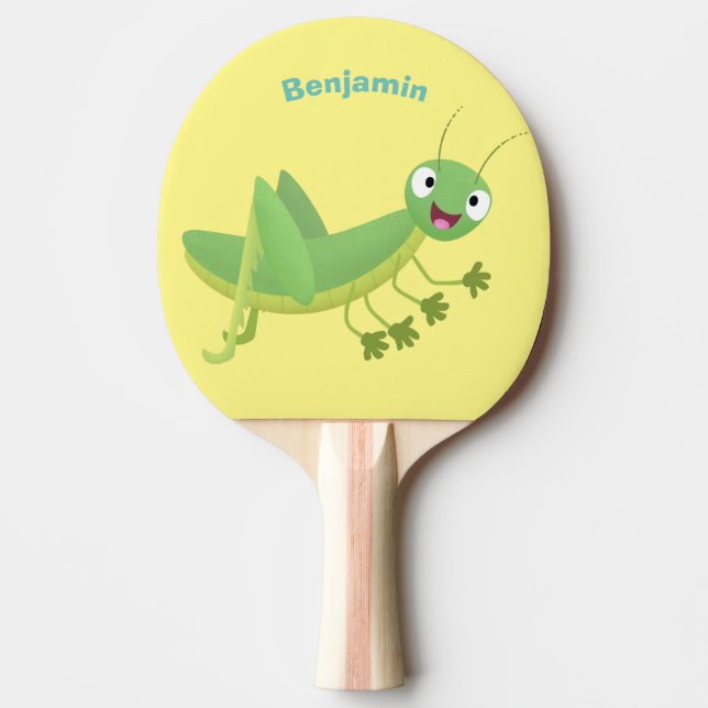 Raquete De Ping Pong Um desenho animado verde-giro (Frente)