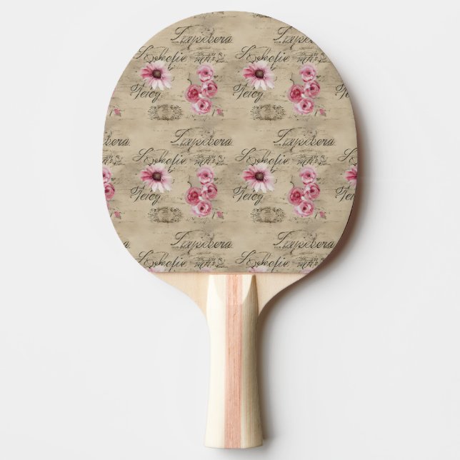 Raquete De Ping Pong Um Design francês Ephemera Series 20 (Frente)